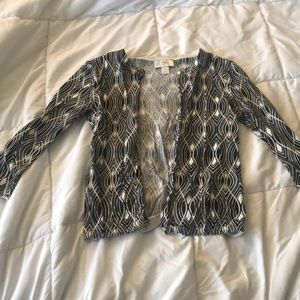 Ann Taylor Loft Black and white cardigan